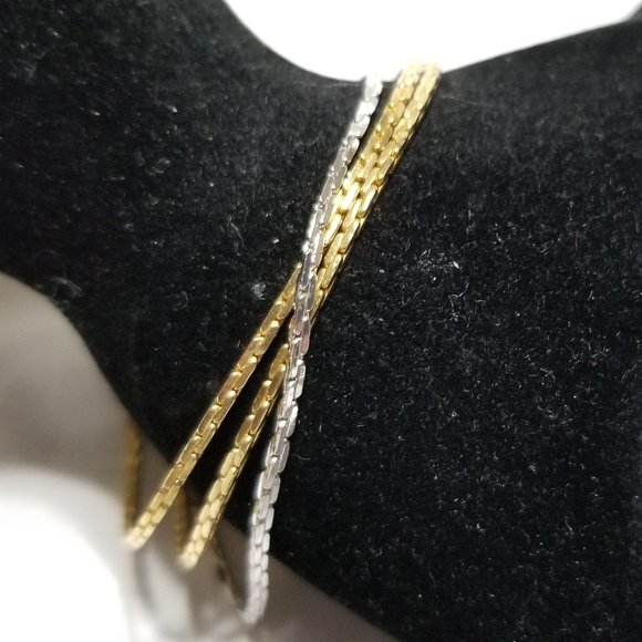 Vintage Avon Multi-Chain Silver and Gold Bracelet (J086) - Picture 2 of 12